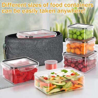 Набір контейнерів для зберігання продуктів 40 шт. з кришками, витіканнями, BPA-free, для кухні