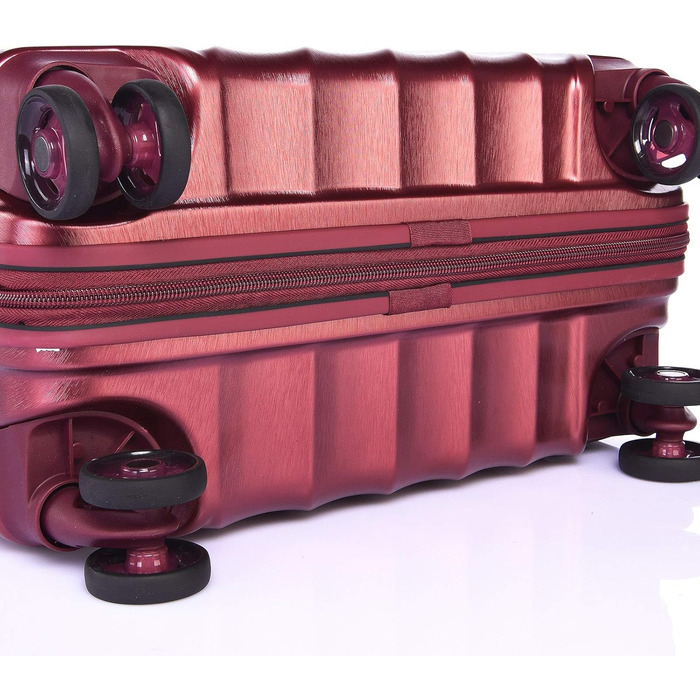 ABISTAB VERAGE Kinetic 4-Double-Wheel Trolley Large, Weighs -76cm, 106-127 Expandable, TSA Lock, ABS/PC Hard Shell Suitcase, Travel Suitcase, Burgundy (Metallic Burgundy, SM)