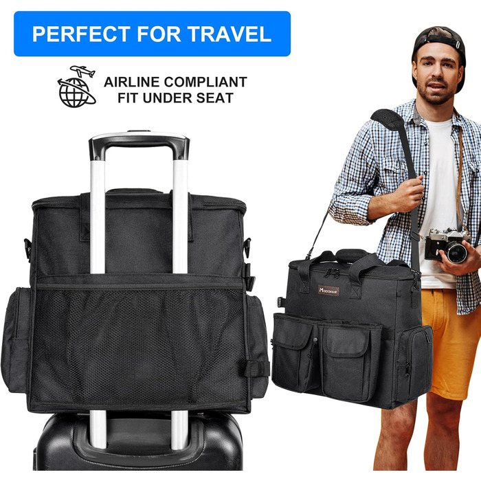 Переносна сумка для тварин, схвалена авіаперевізниками, комплект для подорожей з собакою/кішкою на вихідні, органайзер з багатофункціональними кишенями, Рожевий (S-чорний, L)