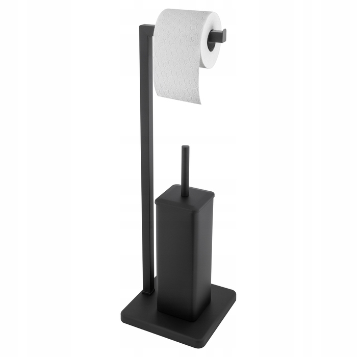 Тримач для туалетного паперу з підставкою для йоржика, чорний лофт, YOKA