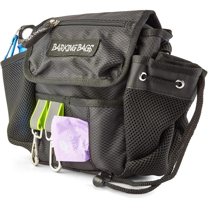 Сучасна сумка для собак, водонепроникна, з дозатором для ласощів та відходів, чорна