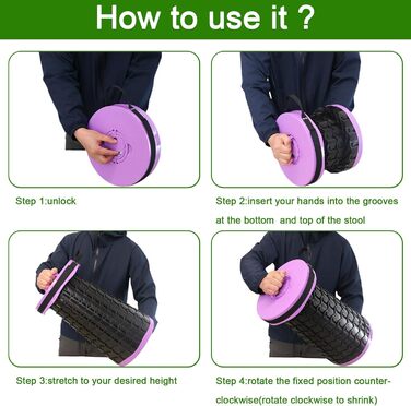 Складаний стілець Upgrade XXL з подушкою, 1000 фунтів, для дорослих, кемпінгу, подорожей (фіолетовий)