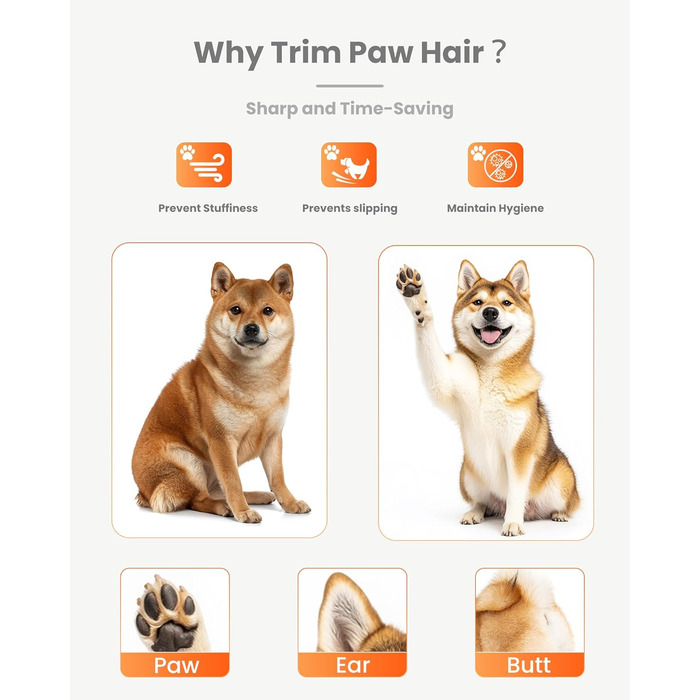Триммер для собак Pfotentrimmer Paw Trim Pro: тиха, акумуляторна машинка для догляду за лапами, вухами та обличчям