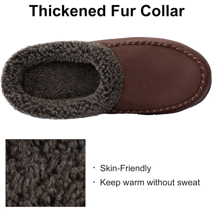 Чоловічі тапочки-сліпони ULTRAIDEAS з меморі-піною та м'якою підкладкою, замшеві домашні тапочки-мулі з антиковзкою підошвою, Кофе, 10/11 UK
