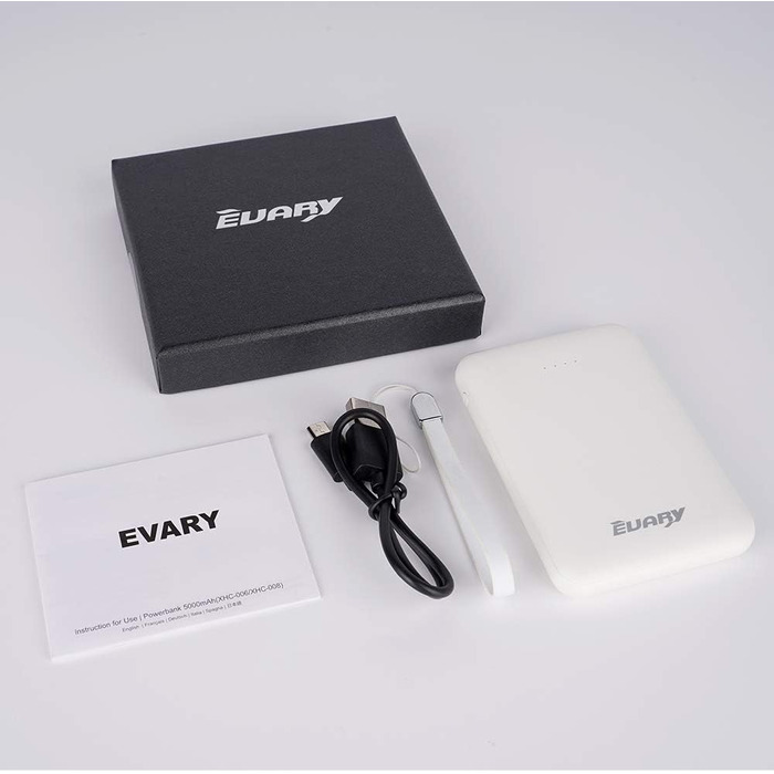 Портативний зарядний акумулятор Power Bank 5000mAh (2 шт.) чорний та білий