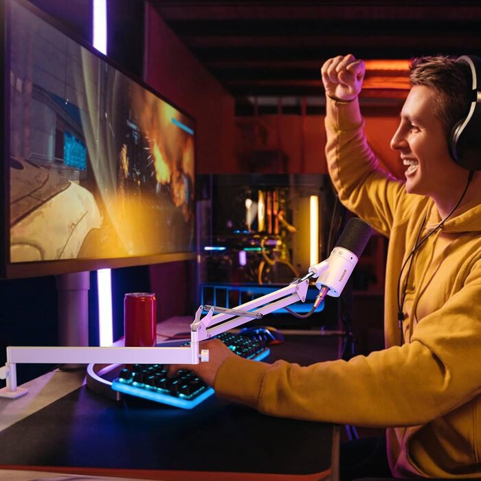 Тримач для мікрофона TONOR T20LP з низьким профілем - регульований штатив для геймінгу, подкастингу та запису звуку