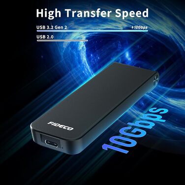 Корпус для SSD M.2 NVMe з USB 3.2 Gen 2 (10Gbps), адаптер для підключення SSD, без інструментів, підтримка UASP та Trim