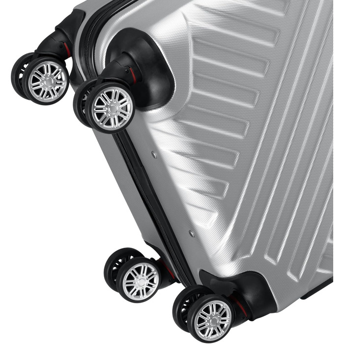 Набір валіз Zelsius 3 шт. сірий колір | ABS валізи з кодовим замком, подвійними колесами та внутрішнім роздільником | Ручна валіза, набір валіз з твердим корпусом 3 шт., ролер, велика валіза, дорожній набір