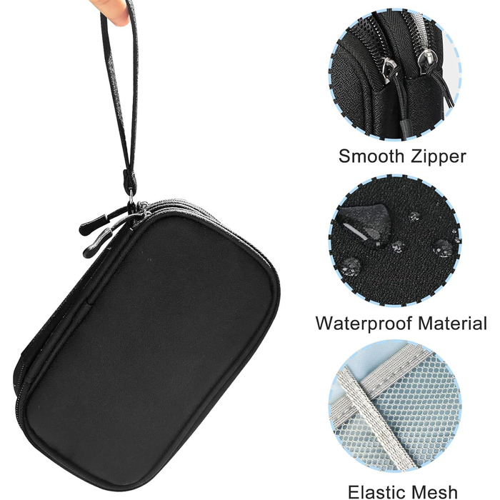 Органайзер для аксесуарів у подорожі Nutabevr: водонепроникна сумка для електроніки, кабель-органайзер, для USB, Powerbank, SD-карт