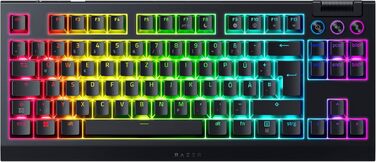 Механічна ігрова клавіатура Razer BlackWidow V4 TKL з зеленими перемикачами (RGB Chroma, 6 макро-клавіш, Doubleshot ABS-кейкапи, QWERTZ DE-розкладка)