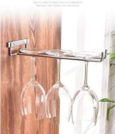 Сумка-органайзер для вина Wifehelper, подвійна, металева, хромована, для полиці/стіни, підставка для келихів