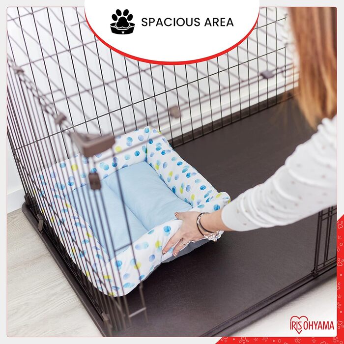 Клітка-вольєр для собак, котів та кроликів Iris Ohyama, 1.7 м², 8 панелей, WPC-24, чорний, з колесами