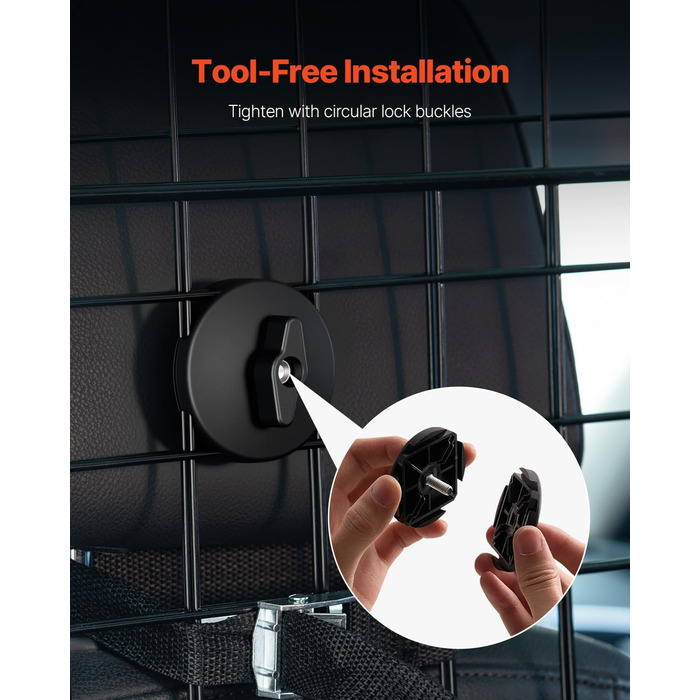 Автобар'єр для собак VEVOR - регульована перегородка, сітка (968x405 мм), захист для заднього сидіння, універсальна автобар'єр для SUV, пікапів (не складається, 87-146 см*42 см)