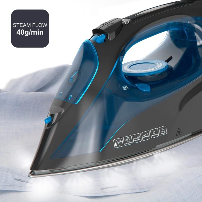 Відпарювач Black+Decker BXIR3000E | 3000 Вт | Керамічна підошва | 200 г/хв | Система захисту від накипу | Вертикальне відпарювання | Спрей