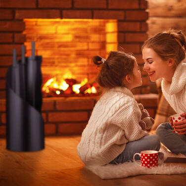 Relaxdays Fireplace Set, 4-Piece