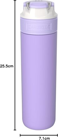 Kambukka Stainless Steel Water Bottle - Insulated Thermos with Snapclean Lid - Dishwasher Safe, Easy Grip (600ml, Digital Lavender)
