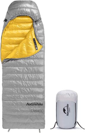 Naturehike CW700/CW400 Down Sleeping Bag Ultralight Portable Compact Winter Sleeping Bag 4 Seasons for Adults and Children Outdoor Camping Hiking Travel with Compression Sack