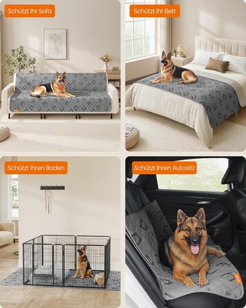 Водонепроникний килимок для собак Feandrea, 178x76 см, захист для авто/дивану, машинне прання, антиковзаюча підкладка, стеганий дизайн, тауновий сірий (XL 208x132 см)