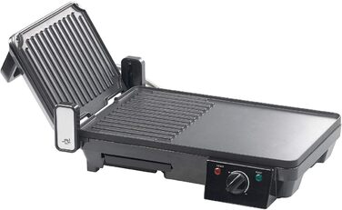 Rosenstein & Söhne 2-in-1 Electric Table Grill with Contact Grill & Grill Plate - 2000W