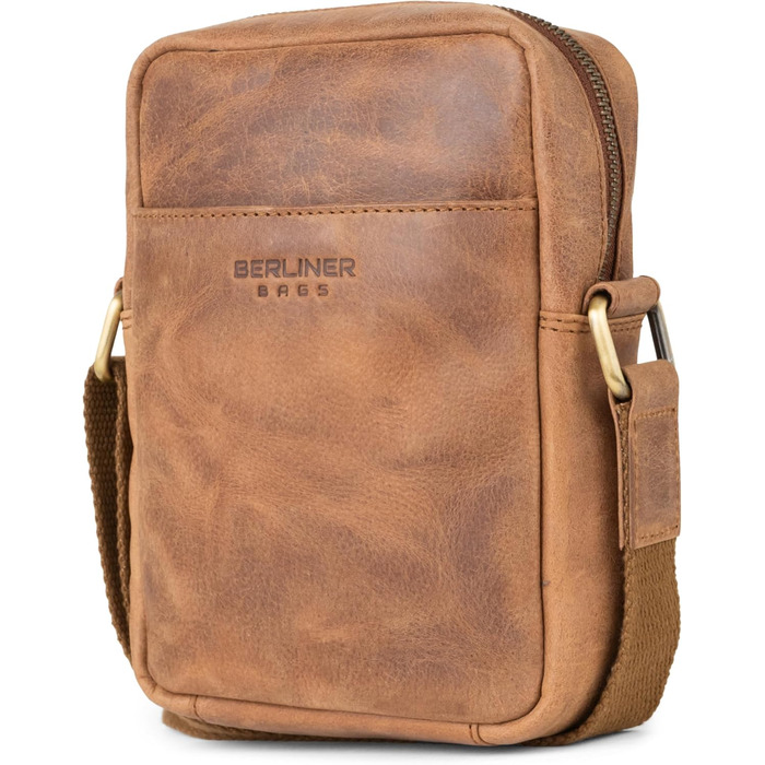 Чоловіча сумка через плече Berliner Bags Tom з натуральної шкіри, Camel, S