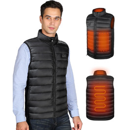 Обогреваемая жилетка для мужчин, жилетка с подогревом, акумуляторна жилетка, жилетка з підігрівом, 10000mAh акумулятор, до 6-8 годин тепла, 3 режими нагріву, для роботи на відкритому повітрі, походів, риболовлі, XL, чорна