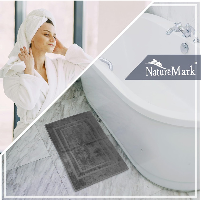 Набір махрових килимків для ванної NatureMark, 100% бавовна, 50 x 80 см, антрацит (2 шт.)