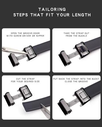 Чоловічий шкіряний ремінь з пряжкою Ratschengürtel, преміум якість, регульований, чорний, 124.5 см