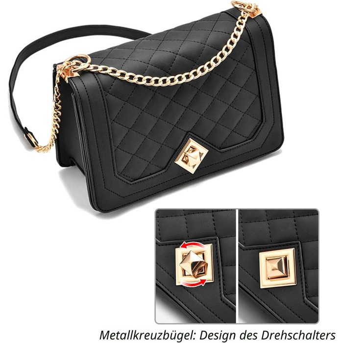 Сумка жіноча Travistar через плече: ланцюжок, кросбоді, вечірня, міська, шкіряна, чорна