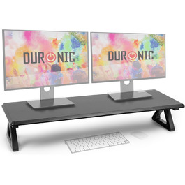Підставка для двох моніторів Duronic DM06-2 BK, 82x30 см, настільна підставка для підвищення екрана, навантаження до 10 кг, чорна