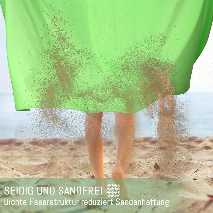 Набір з 2 рушників з мікрофібри: великий (180x90 см) для пляжу та маленький (80x40 см) спортивний. Швидковисихаючі та пісконепроникні рушники для пляжу, сауни, трекінгу (світло-зелений)