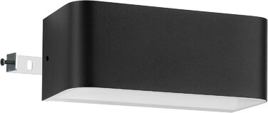 EGLO LED Wall Lamp Sania 5, 1-light wall lamp modern, minimalist, wall lighting made of metal in white, plastic in satin finish, LED bathroom lamp warm white, IP44 (20 cm, black)