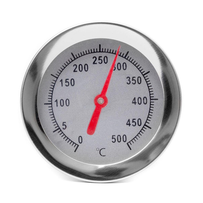 Lantelme 500°C Stainless Steel Thermometer with 30cm Probe and Brass Cone for Mounting | For Wood-Fired Oven, Pizza Oven, Oven, Back Oven, Grill, BBQ, and Smoker | Analog Oven Temperature Measurement