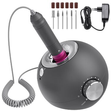 Електричний набір для манікюру та педикюру Delanie з фрезером 35000 об/хв (6 в 1) для гелю, полігелю, акрилу - сірий