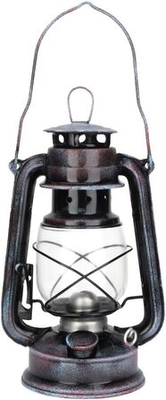 Vintage Petroleum Lamp, Classic Petroleum Lamp Nostalgic Petroleum Storm Lantern with Glass Bulb, Portable Camping Outdoor Lights, 24cm (Kerosene Lamp)