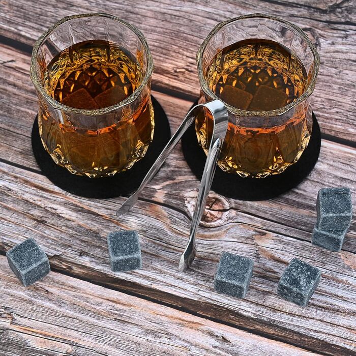 Набір віскі GOLDGE 16 шт: камені для віскі, стакани, кліпси для льоду, підставки