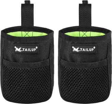 Ланжуе Лекерлібеутель: Сумка для ласощів для маленьких собак, чорна, з кліпсою для ременя, 600D Oxford, 2 шт.