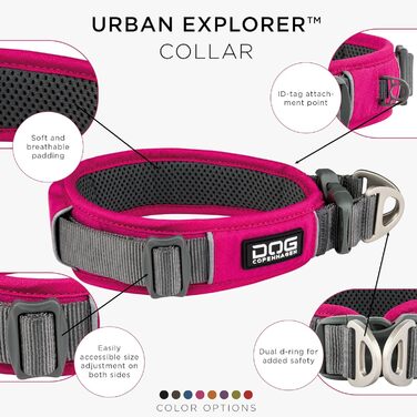 Нашийник для собак DOG Copenhagen Urban Explorer Wild Rose, Розмір L/XL, Рожевий (Версія 2020)