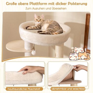 Дерев'яний кігтеточка для котів Costway 151 см з будиночком, гамаком та сизалевими стовпчиками