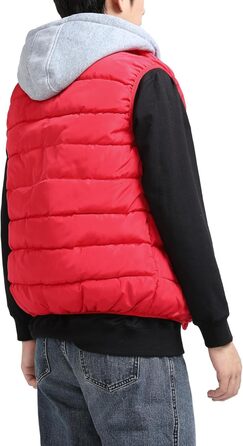 Чоловіча степкова жилетка YOUTHUP з капюшоном, тепла зимова жилетка для активного відпочинку, спортивна жилетка без рукавів (S, Червоний)