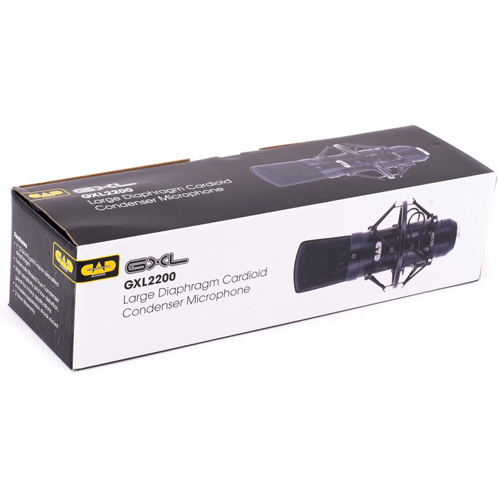 CAD GXL2200 – Конденсаторний мікрофон з великою мембраною для студії та професійних записів. Неймовірна якість звуку, XLR, 48V Phantomspeisung, мембрана 1 дюйм, 75 Ом, 30 Гц - 20 кГц, сріблястий колір