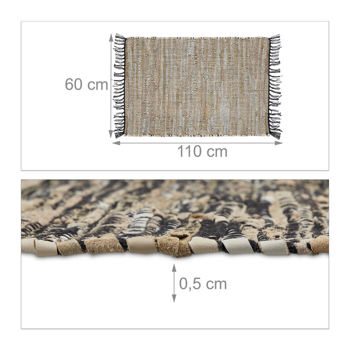 Relaxdays Patchwork Rug, 60 x 110 cm
