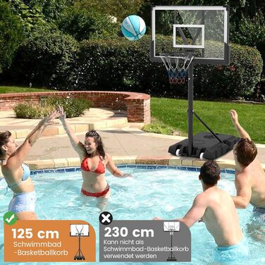 COSTWAY Adjustable Height Basketball Hoop System - Outdoor Mobile Basketball Stand with Wheels & Weight Bag (125-305cm)
