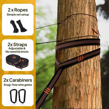 Гамак-москітна сітка NATUREFUN, 300 кг, 275x140 см, армійний зелений