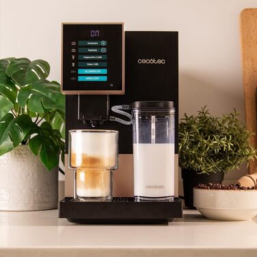Автоматична кавомашина Cecotec Cremmaet Compactccino Black Rose, 19 Бар, з контейнером для молока, термоблоком, 5 рівнями помелу, резервуаром для кави 150 г