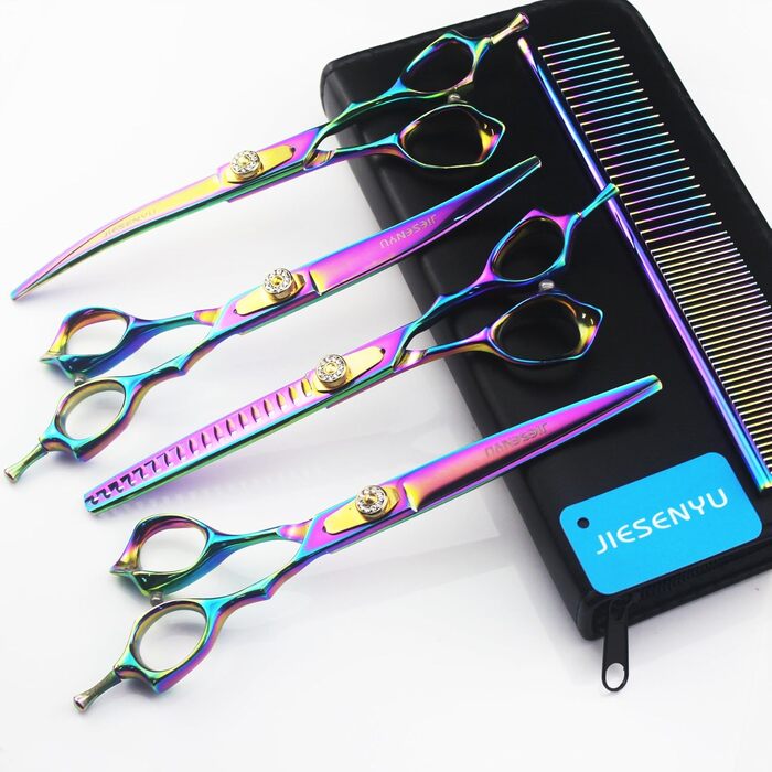Набір професійних ножиць для грумінгу собак JIESENYU Pro (7 дюймів), 4 шт.