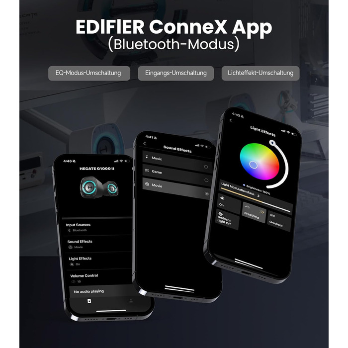 Edifier G1000 II - Комп'ютерні колонки, ігрові, RGB-підсвітка, Bluetooth/USB-C/AUX, для PC/PS5/Switch (Білий)