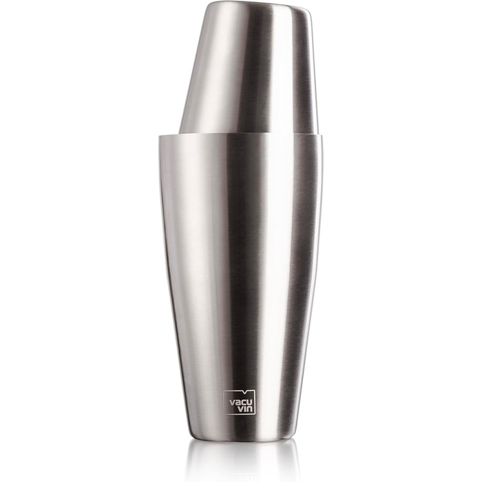 Vacu Vin Cocktail Shaker - 1 Tin-on-Tin Boston Cocktail Shaker - Perfect for Bartenders, Mixologists, and Home Bar Enthusiasts - Dishwasher Safe, Silver