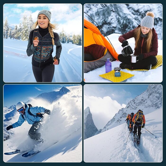 Електричний нагрівач для рук, 2 шт. - перезарядна модель з магнітною фіксацією, ультралегкий та тонкий, 6000 мАг, 3 режими нагріву, для чоловіків та жінок, Outdoor, Гольф, кемпінг, чорний