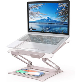 DUCHY Adjustable Laptop Stand - Ergonomic Laptop Riser for MacBook, Tablets & Laptops (10-17 inch) - Rose Gold