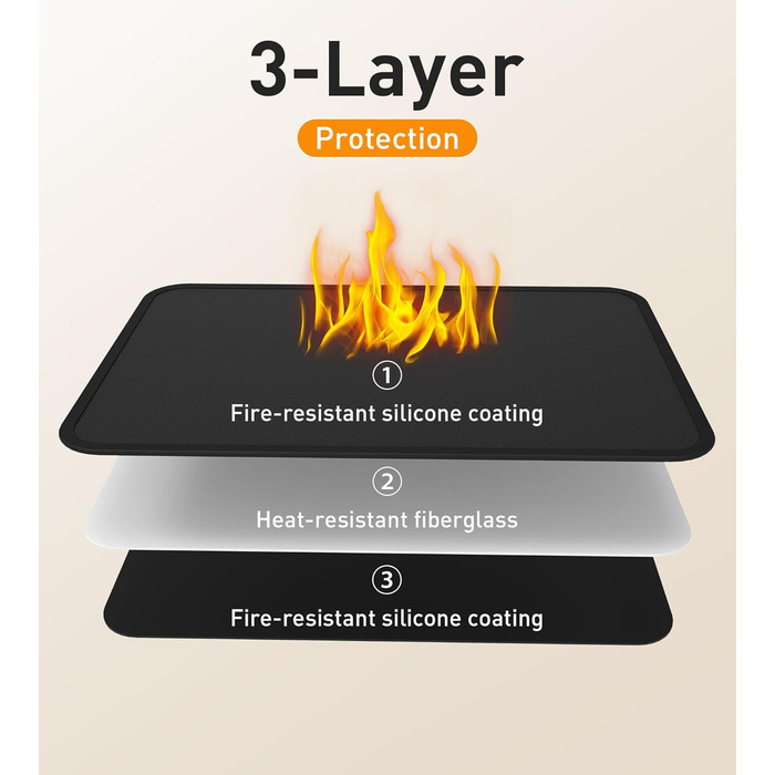 Термостійкий килимок під кавомашину Ankway 40x60 см, чорний, з силікону, антиковзаюча, водонепроникна